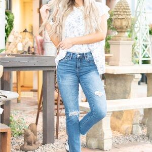 VERVET BY FLYING MONKEY Light Blue Straight Leg Jeans